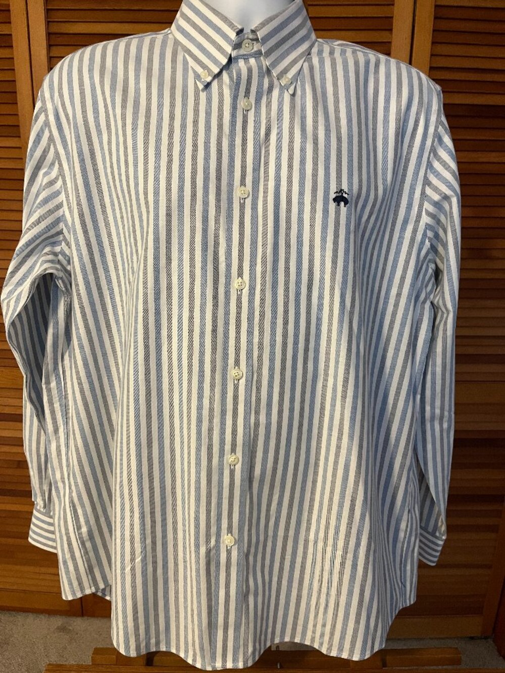 BROOKS BROTHERS SZ LARGE NON-IRON STRETCH COTTON LS DRESS SHIRT - NO WEAR